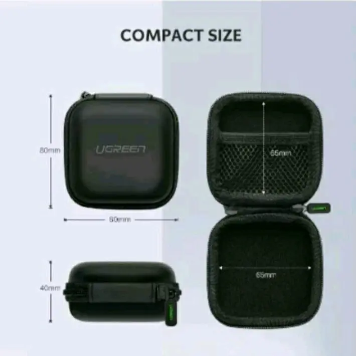 UGREEN Case Earphone Headset Hard Box Bag Travel Tas Penyimpanan Gratis Gantungan Accessories Aksesoris 3