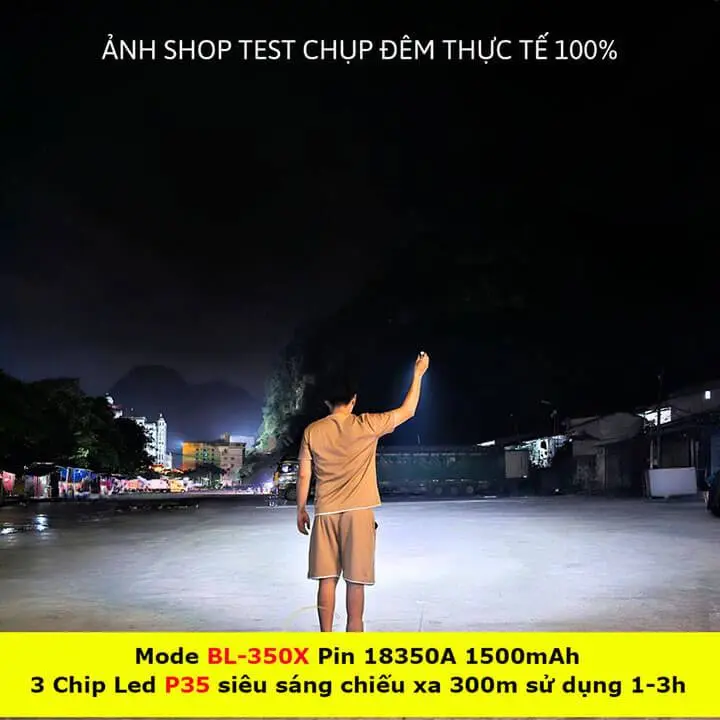 Đèn pin mini siêu nhỏ gọn, siêu sáng X-Balog 350X cường độ sáng 2000 lumen, cổng sạc Type C 4
