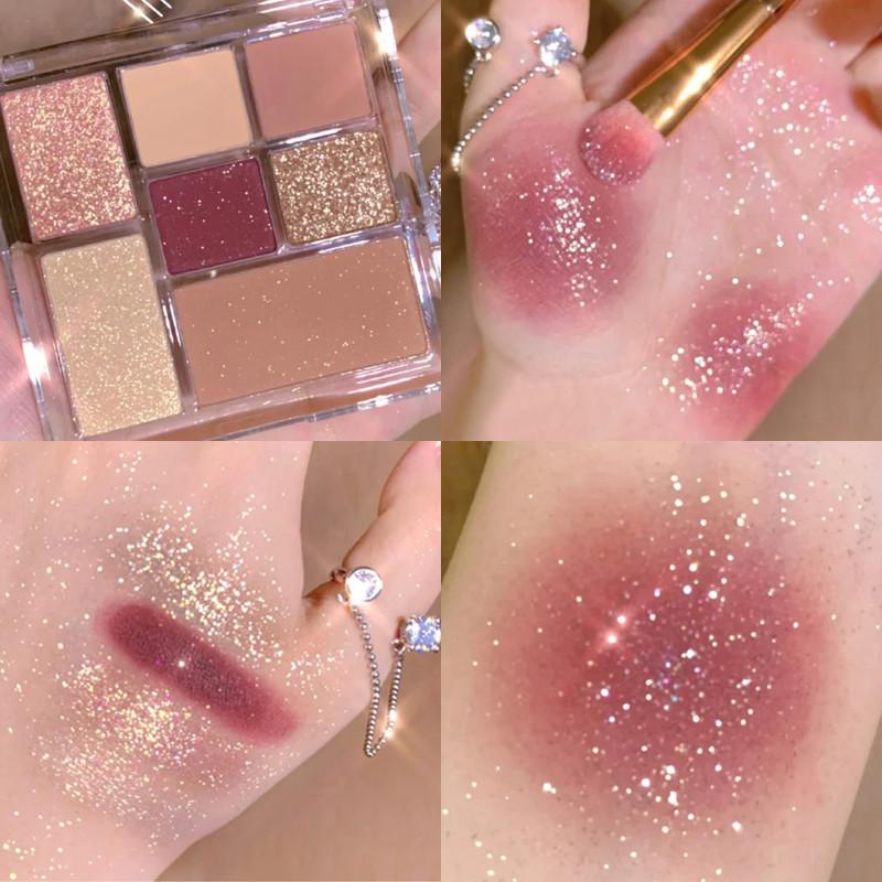 Meibaoge New Color Listing Shimmer Transparent Seven Colors Eye Shadow Plate Earth Color Shimmer Matte Makeup Ins Eye Shadow 1