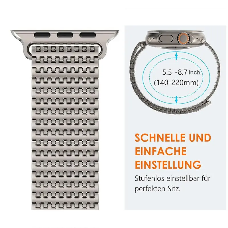 Stainless Steel Mesh Loop Magnetic Clasp Watch Band, Fashionable Watch Band for Apple Watch Series 9 8 7 6 5 4 3 2 1 SE SE2, Smart Watch Accessories, Wearable, Smartwatch Strap 1