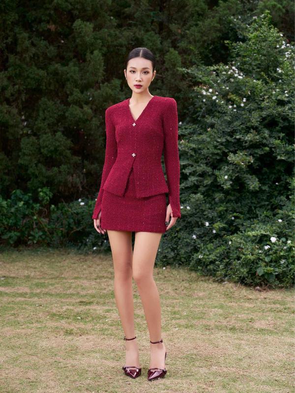 MIEN STORE Set váy nữ sang chảnh tôn dáng mặc Tết Martha 2