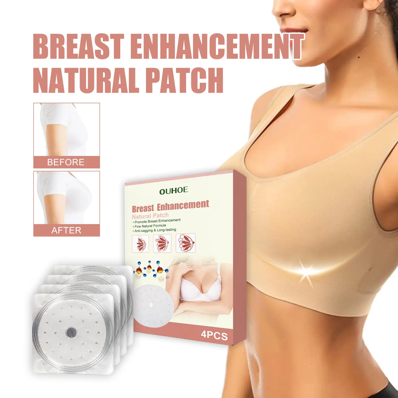OUHOE Lifting breast patch for women, highlighting small breasts and gathering them together. Top support breast patch, invisible underwear, anti protrusion point, used to prevent sagging