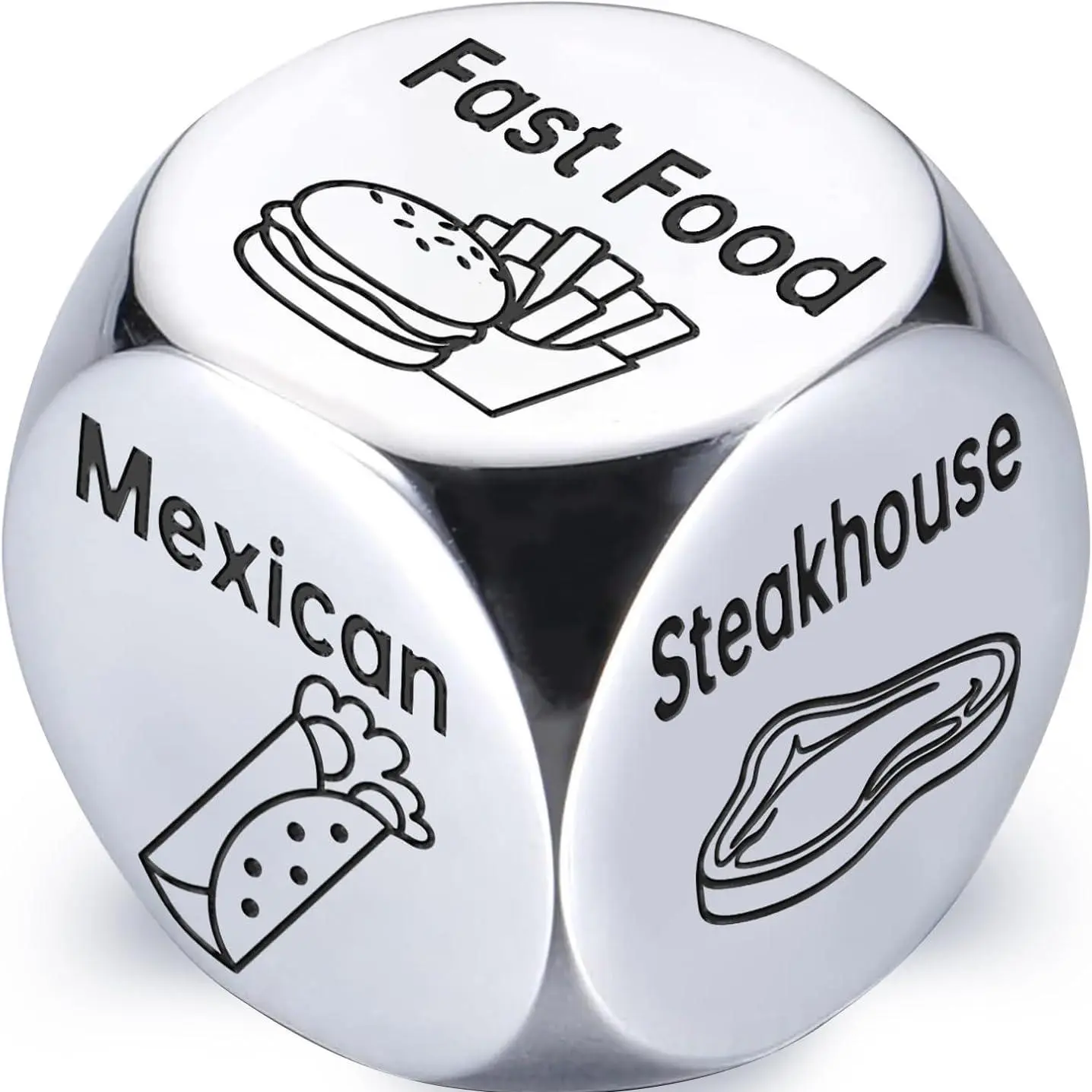Food Themed Dice, 1 Count Creative Dinner Decider Dice, Gift for Him Her, Couple Gift Ideas, Fun Dinner Decision Dice for Birthday Boyfriend Girlfriend