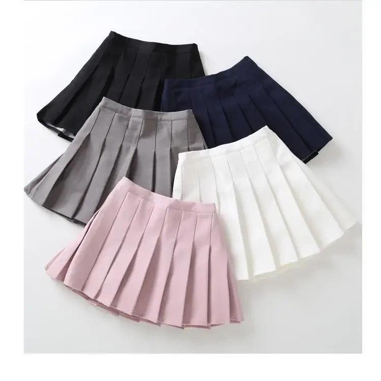 Product Introduction of Children Summer Skirt Girls Mini Skirts Vintage Pleated Skirt Korean Tennis Skirts Short Student Uniform Skirts White Black 3