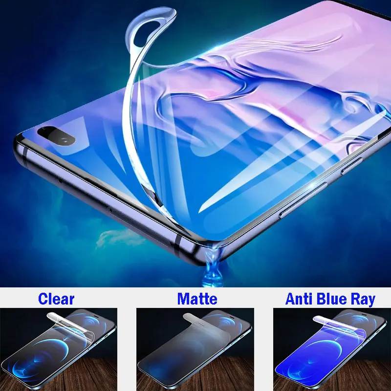Matte/HD Clear/Anti-Blue Ray Hydrogel Film For Samsung Galaxy S23 S22 S21 S20 Ultra S10 S9 S8 Plus S10E S20 lite S21 FE S7 S6 Edge Soft Front Screen Protector Clear TPU Film