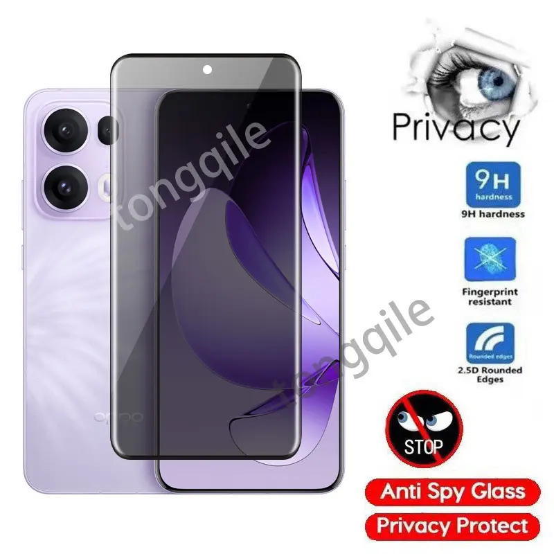 Curved Private Tempered Glass For OPPO Reno13 Pro Reno 13 13F F 13Pro 5G 2024 2025 Full Cover Screen Protector Protective Anti Peek Privacy Film 9H Hardnes Anti Scratch