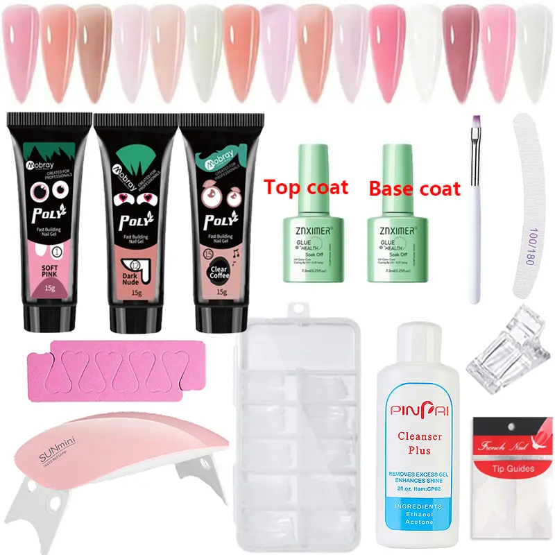 Poly Gel Nail Extension 11Pcs/Set Quick Extension Acrylic Gel With UV Lamp Manicure Kit