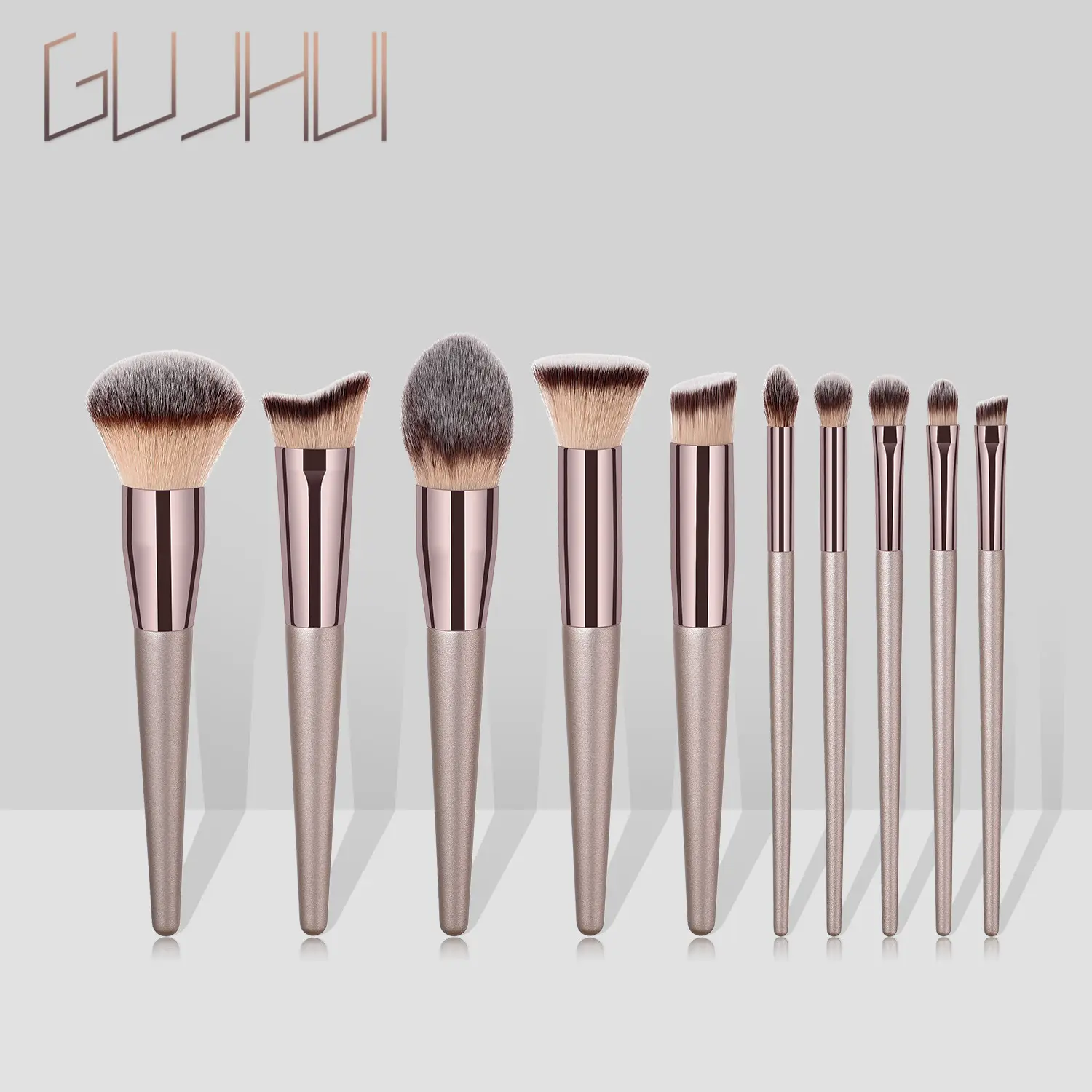 Single champagne makeup brush loose powder brush blush brush flame brush eyebrow brush foundation brush