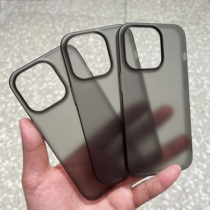 Ốp Điện Thoại Trong Suốt Mờ PC Cứng Lì Siêu Mỏng Cho iPhone 15 14 Plus 13 12 11 Pro Max Ốp Da Mỏng Mượt Mà Chống Sốc