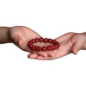 Gelang Tangan Pixiu, Bahan Cinnabar, Warna Ungu dan Emas Tinggi, Pasir Zodiak, Tahun Zodiak, Gelang Pixiu Berganda, Reka Bentuk Satu Keping, Penghantaran Jatuh Tersedia, Gaya Sama Bangles Bracelets Jewelry