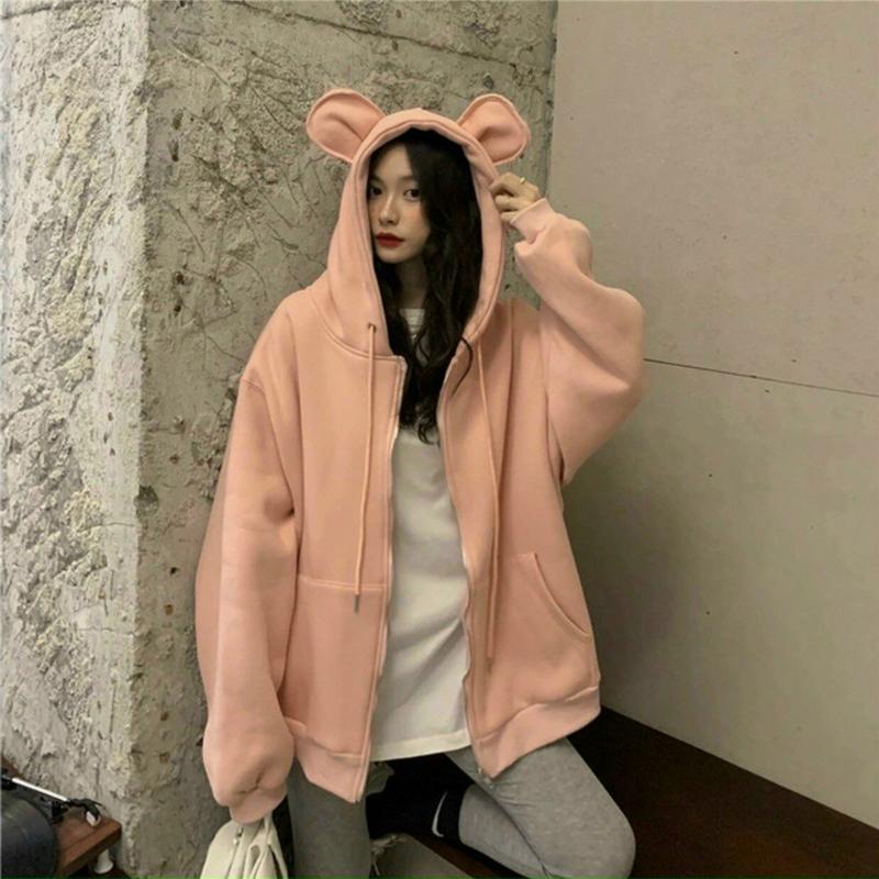 Product Introduction of Áo Hoodie Nữ Tai Thỏ Cá Tính Nỉ Unisex Form Rộng - Women, Top 11