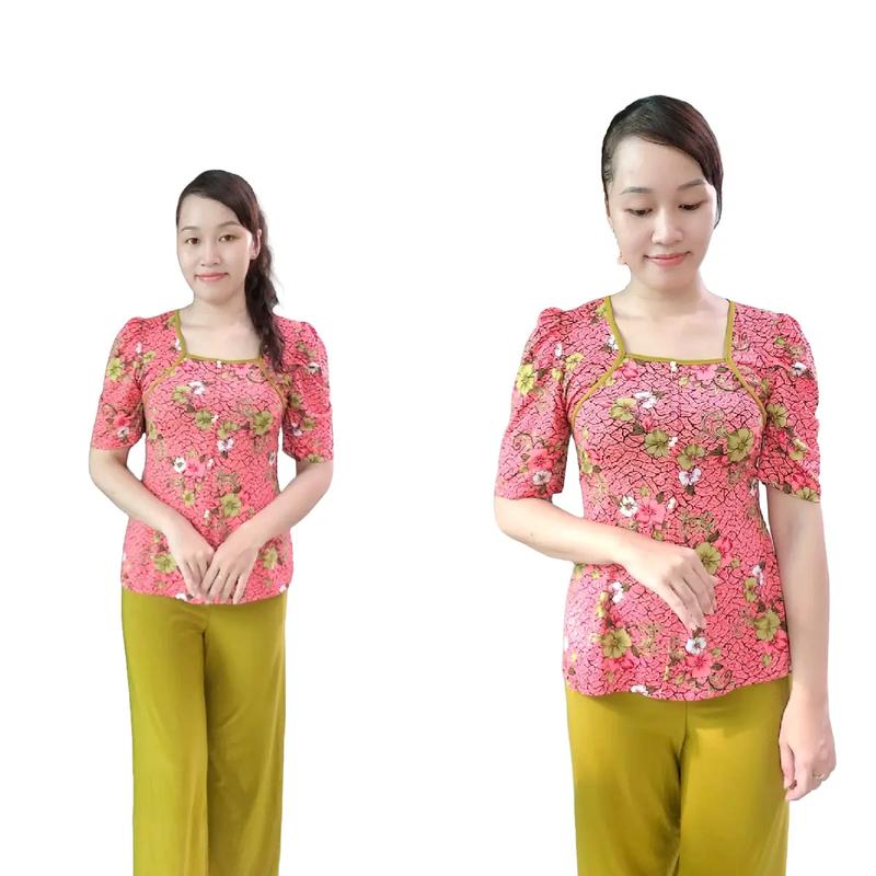 Bộ bà ba nữ thun từ 48 đến 76kg Tay lỡ Tay ngắn Máy có thể giặt được Ngọc Dinh Shop  Nữ Top Women  Áo Nhung Voi Sơ Mi ốp gấu màu hồng cam thường người nhật set bbr Giặt bằng nước lạnh Beige aoba bahan áo khoác be đường phố cá tính đỏ-trắng ảnh 3 tím cỡ lớ