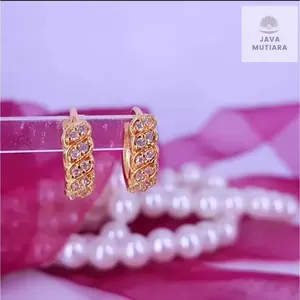 PERHIASAN WANITA ANTING TITANIUM JEPIT TERBARU ANTI LUNTUR DAN ANTI KARAT MEWAH