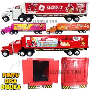 ( BISA COD / PINTU BISA DIBUKA ) PROMO Mainan Anak Truk Ekspedisi Kurir Paket Truck Kontainer Container Ekspedisi Kurir Paket Truk Engkel Kurir SNI / Mainan Anak Laki Laki Mobil Mobilan