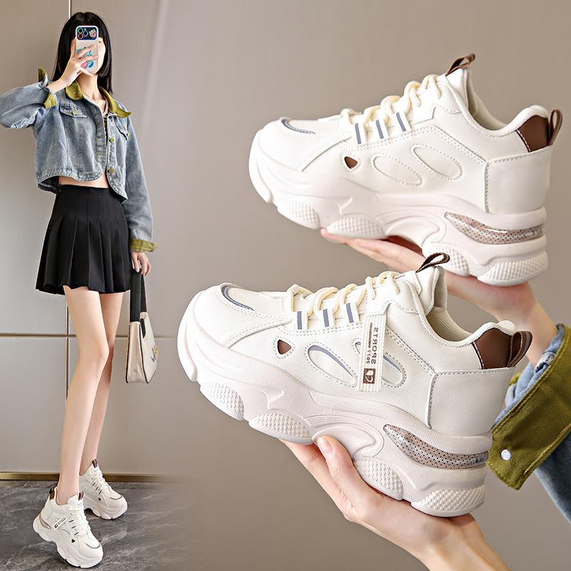Giày Thể Thao Nữ Độn Đế G21 Nhiều Màu Shoes Sneaker Cổ Cao Jean Chất Liệu Da Mềm Cao Cấp Màu Kem Phù Hợp Mọi Lứa Tuổi Size EU 35-40 Kiểu Dáng Thời Trang Dễ Phối Đồ