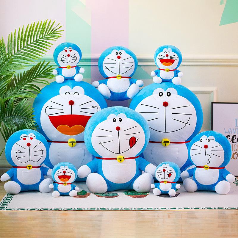 Doraemon ตุ๊กตาฟองน้ำสีฟ้า ของเล่นผ้าพันคอ ตุ๊กตานอน รูปแมวโรบอต ของขวัญวันเกิดจากแฟน