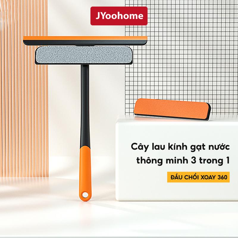 Cây lau kính gạt nước cầm tay JYoohome Chổi gạt chùi kính thông minh 3 trong 1 gạt nước xoay 360 cây gạt lau kính