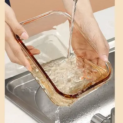 Hộp Thủy Tinh Hổ Phách Nhiều Size, 1-2 Ngăn – Chống Tràn, Chịu Nhiệt, Quay Lò Vi Sóng, Sang Trọng 5