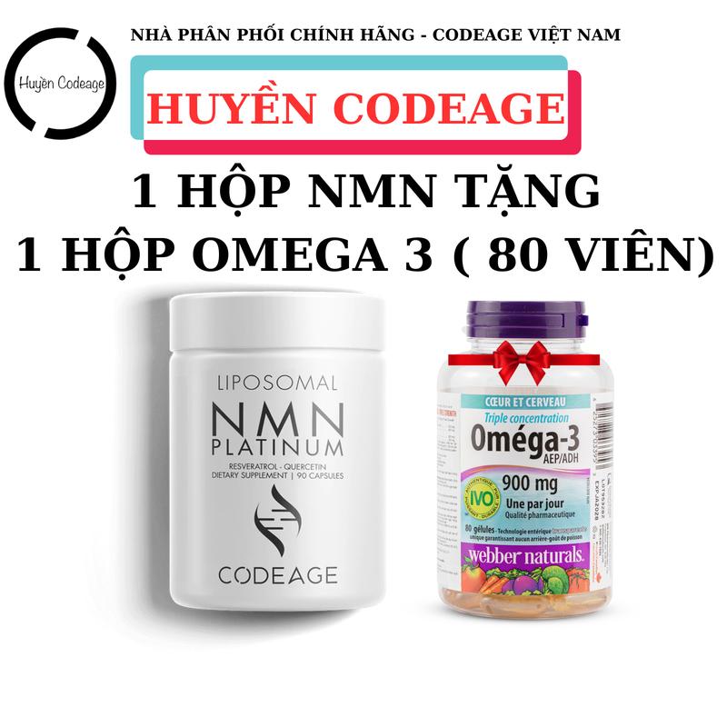 ( NMN ) (1 Hộp NMN Tặng 1 Hộp Omega3 Canada 80 Viên) Viên uống Liposomal NMN Codeage Thực Phẩm Bổ Sung, 90 viên - HUYỀN CODEAGE