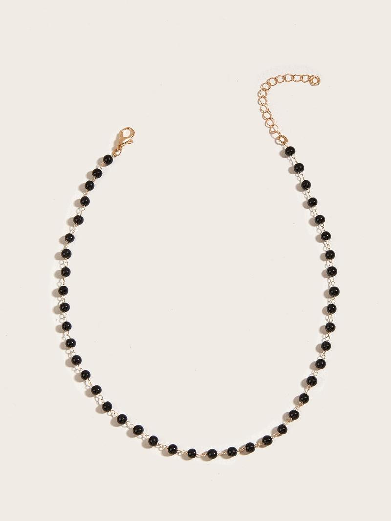 Product Introduction of Simple Beaded Necklace,  Fashionable Jewelry for Women for Party, Daily Clothing Decor, Trendy All-match & Exquisite Neck Jewelry for Birthday Gift 11