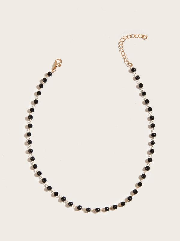 Simple Beaded Necklace,  Fashionable Jewelry for Women for Party, Daily Clothing Decor, Trendy All-match & Exquisite Neck Jewelry for Birthday Gift 0