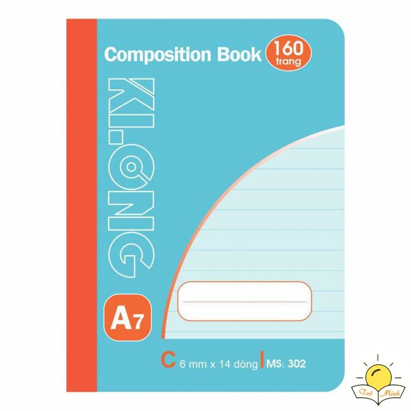 Sổ tay giấy kẻ ngang Klong may dán gáy MS 302 A7 160 trang sổ Klong loại nhỏ line VPPTUEMINH