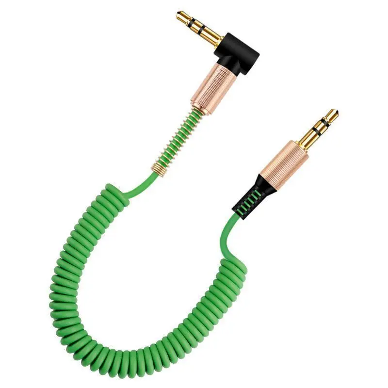 [Hot Sale] Car AUX Audio Cable Spring Bent Double-Ended 3.5mm Male to Male Headphone and Speaker Connection Cable