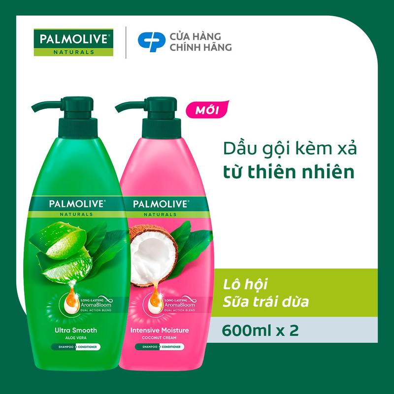 Bộ 2 dầu gội Palmolive Naturals chiết xuất thiên nhiên Chăm Sóc Tóc và Dưỡng Tóc bồng bềnh 600ML x2 phù hợp cho Nữ và Nam