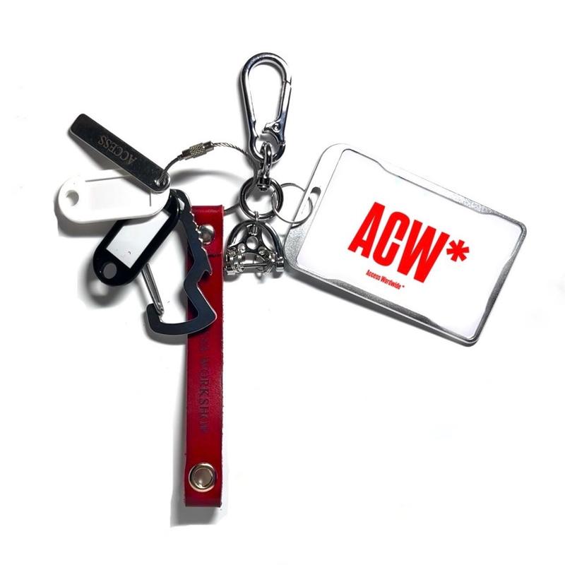 Móc khoá keychain Access da bò card holder kim loại Opium Keychain 0