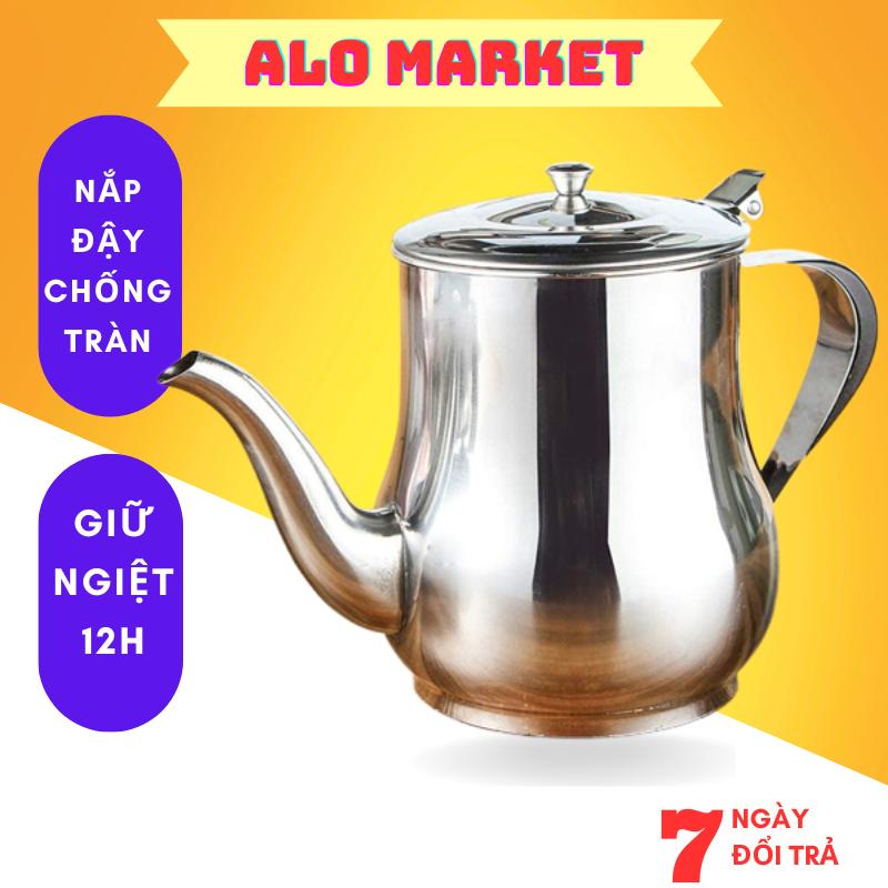 Ấm Pha Trà Eo Inox Phù Hợp Cho Quán Ăn, Quán Nước, Cà Phê Nhiều Dung Tích Lựa Chọn 0