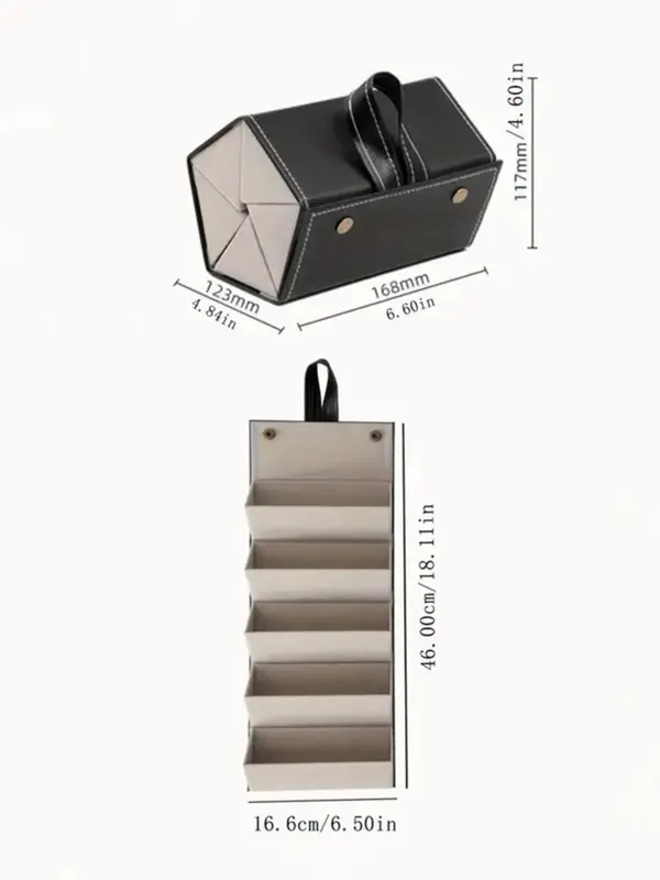 Simple 5 Slot Brown Sunglasses Storage Organizer, Trendy Foldable Travel Case with Multiple Glasses Hanging Hole, Portable Eyewear Display Box for Travel, Travel Essentials 5