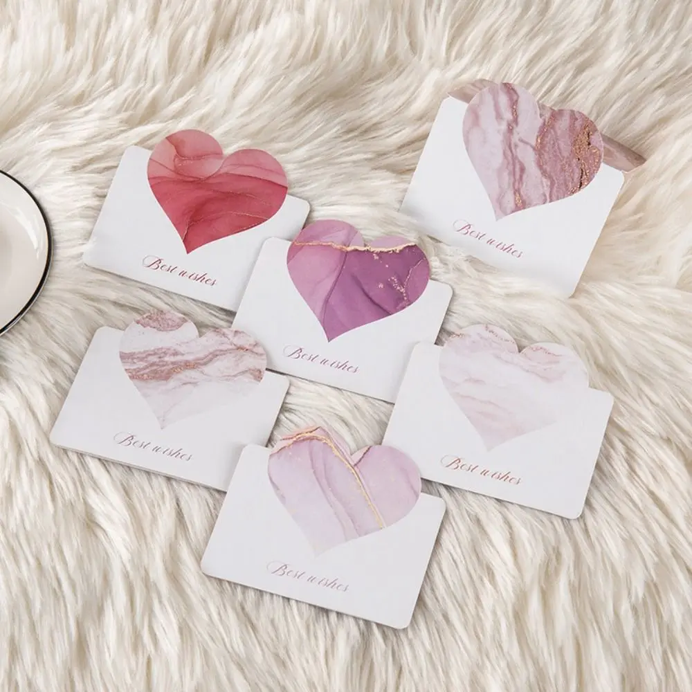 10pcs Gilding Love Greeting Card Romantic Thank You DIY Decoration Message Card Handwriting Blessing for Festivital Gifts
