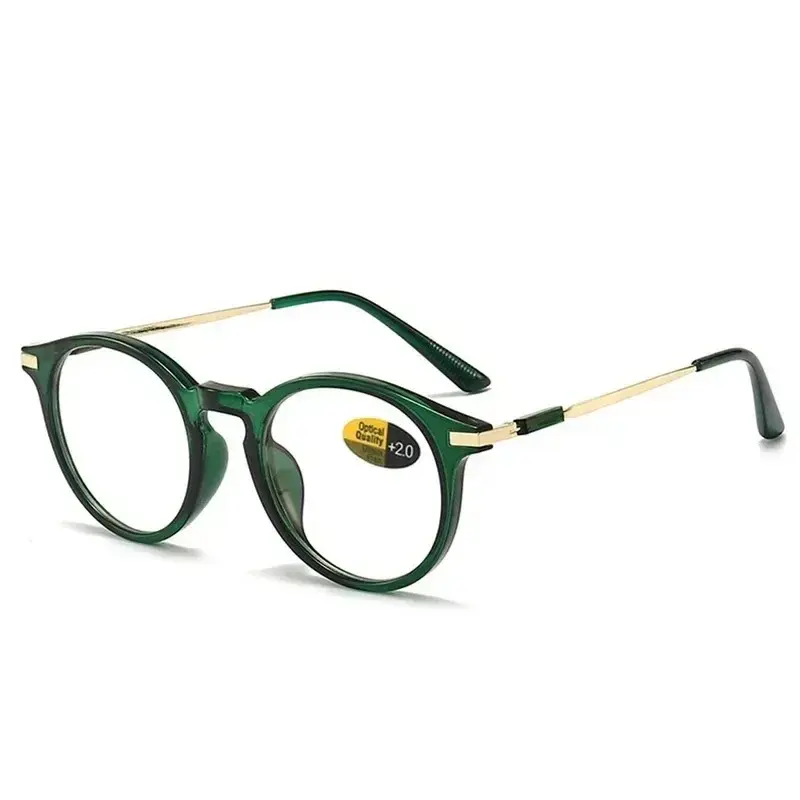 2024 Fashion Reading Glasses Women Elderly Presbyopic Eyeglasses Anti Blue Light Glasses Round Vision Care + 0.00 ~ + 4.00 14colors