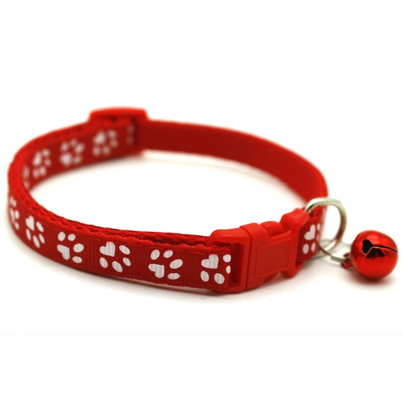 Product Introduction of 1R Pet Patch Collar Dog Cat Collar Single Footprints Paw Print Bell 17