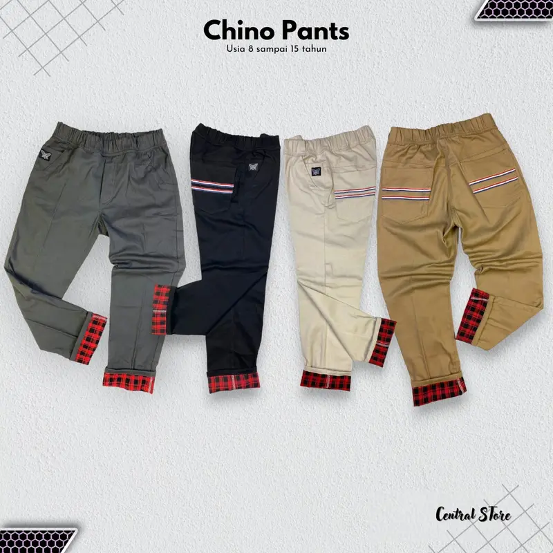 Celana 8-15 TAHUN CHINO PANTS ANAK LAKI-LAKI BAHAN STRETCH Celana Fashion 0