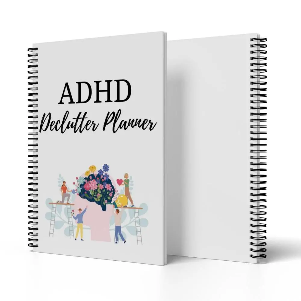 Spiral Bound Notebook, 1 Count Adhd Planner, Declutter Planner, Declutter Workbook for Home Office Dormitory School
