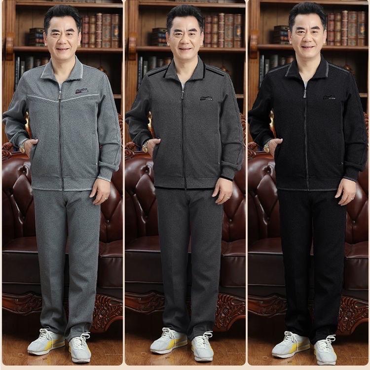 Bộ Quần Áo Nỉ Nam Trung Niên Trung Tuổi chất đep dày vừa không nhăn không xù + ẢNH THẬT có size lớn 90kg Menswear Ong Polo Có Cổ