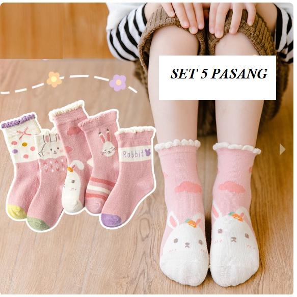 KAOS KAKI ANAK PEREMPUAN MOTIF KARAKTER KAUS SET 5 PASANG LEMBUT & HALUS Fashion 2