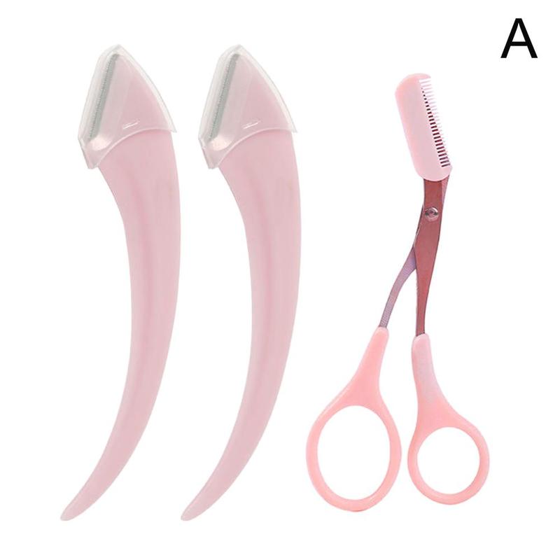Product Introduction of Buy 1 Get 2 Free Curved Eyebrow Trimmer Facial Eyebrow Scissors With Comb Stainless Steel 23
