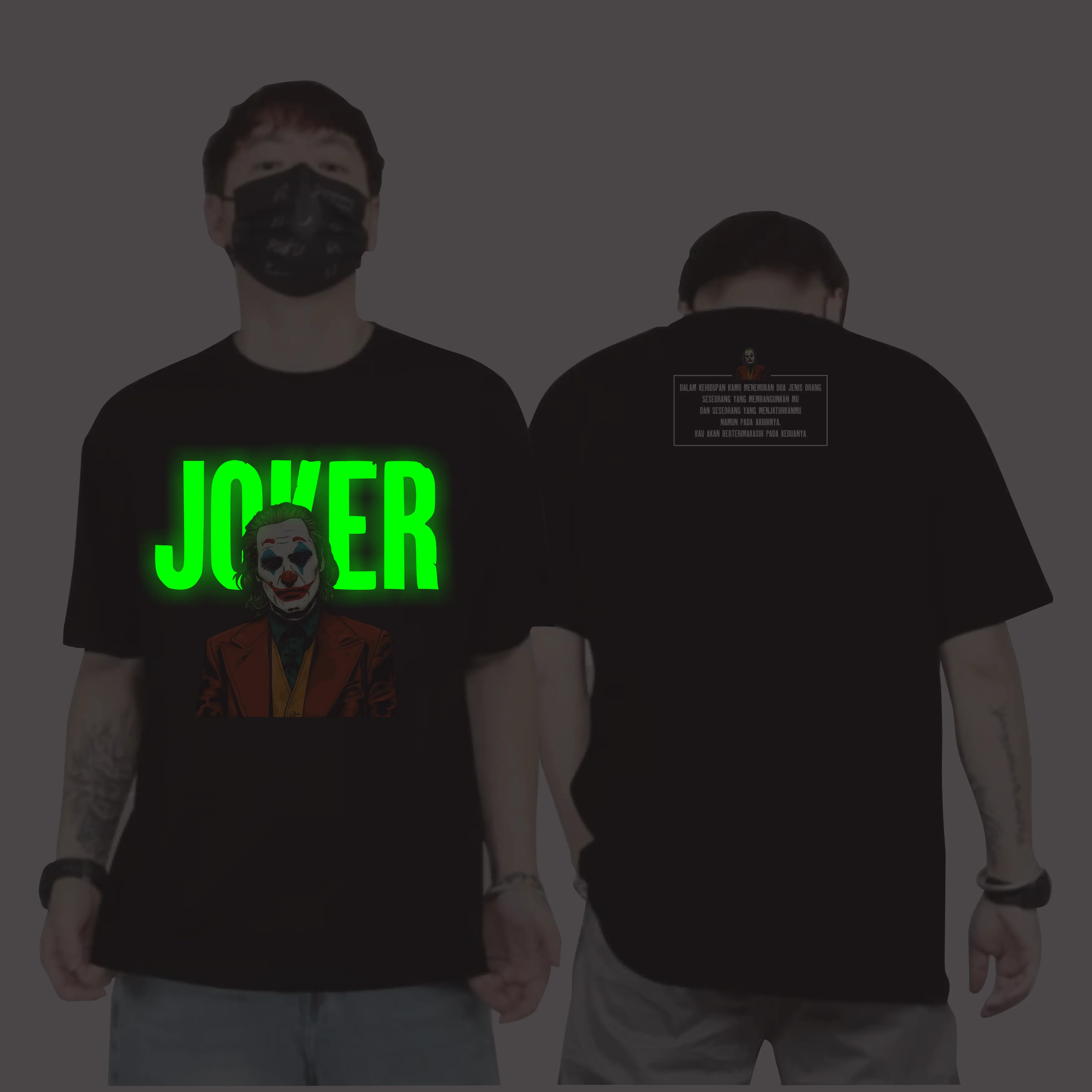 Kaos Aesthetic JOKER | Kaos Glow In The Dark | Tshirt Pria Wanita Kaos Combed 24s