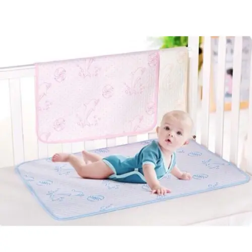 Tấm lót chống thấm cho bé Cotton 4 lớp, kích thước 50x70cm hình gấu Vải Cotton 1