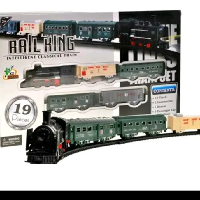 Mainan Kereta Api Rail King Classical Train Mainan Anak Anak 19 Pcs