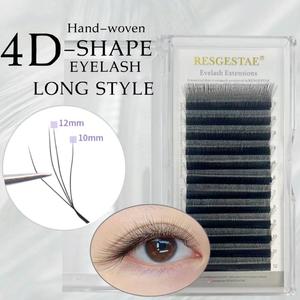 ขนตาปลอม W ทรง 4D ต่อขนตาแบบพัดลม ความยาวปานกลาง นุ่มสบาย