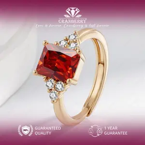 OS3-R125 Cincin Permata Red Ruby wanita elegant high quality Cranberry Jewelry original store cantik elegan lapis anti karat anti luntur anti berubah warna garansi 1 tahun Free Box R125