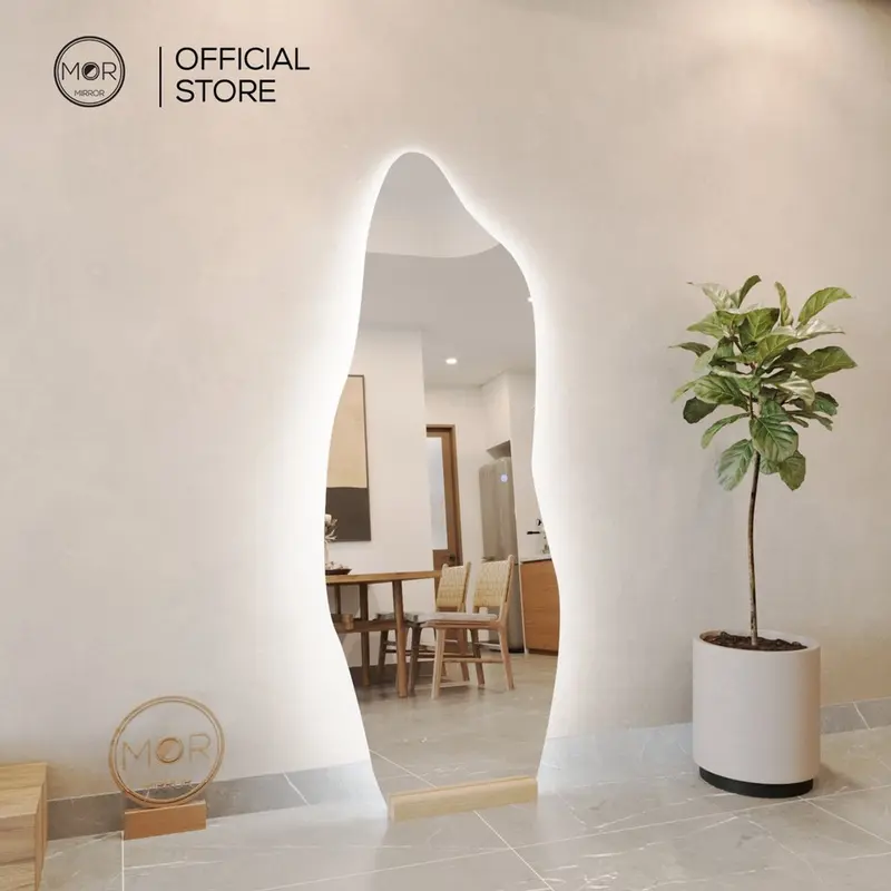 Gương Toàn Thân Cảm Ứng LED Cao Cấp MOR MIRROR 50x150cm - Đế Gỗ & Phụ Kiện Decor Phòng Trang Trí Nhà 4
