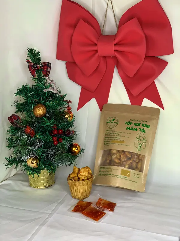 Thiên An Food [TÓP MỠ RIM MẮM TỎI TÚI GIẤY 300G]LOẠI LIỀN DA giòn ăn kèm bánh tráng hoặc dùng trực tiếp Ăn Vặt Snack Food  đồ ăn nhẹ khô Thức Ăn kèm với  bánh  tráng tóp  mỡ com  chay mam tóp  mỡ tóp  mỡ tóp mỡ  thiên 2
