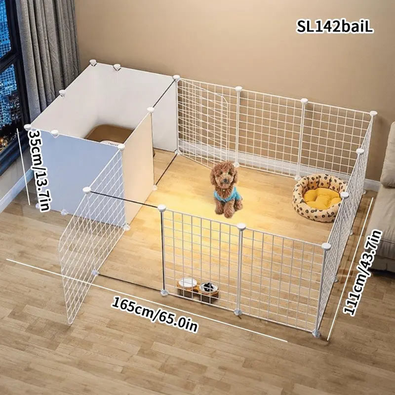 Pet Cage, Pet Fence, Indoor Pet Cage, Small Dog Fence, Dog Kennel with Toilet Area, Pet Supplies for Small Dogs, Dog & Cat Furniture 2