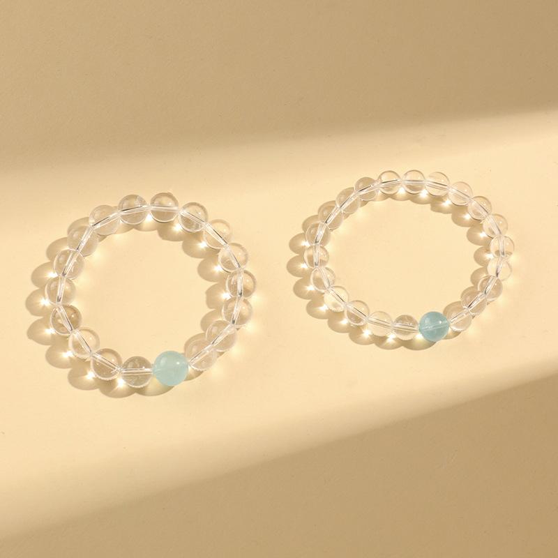Product Introduction of 7A Natural White Crystal Aquamarine Bracelet Attract wealth, Lucky Wish bracelet Zodiac year luck boost stress  rings stress  rings 12