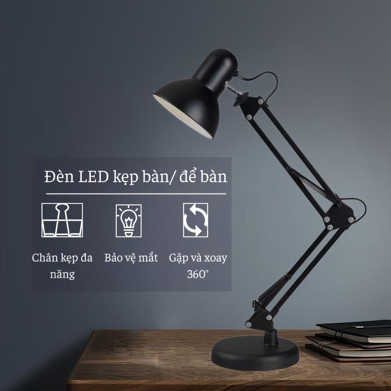 Đèn Bàn Học/Làm Việc, Đèn kẹp bàn Cao Cấp Bóng LED Bảo Vệ Mắt Ánh Sáng Trắng-Vàng-Trắng Ấm denn gut minh hong đèn  nối gấp gọn denke p đèn  bàn lamp  lamp holder incandescent  bulbs