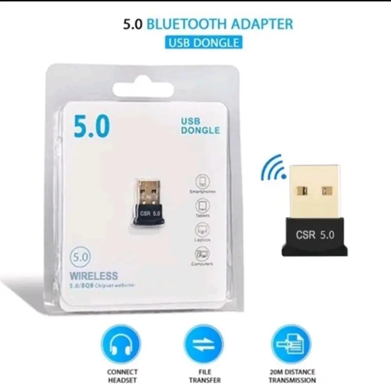 mini bluetooth usb 5.0 receiver dongle transmitter audio laptop pc 0